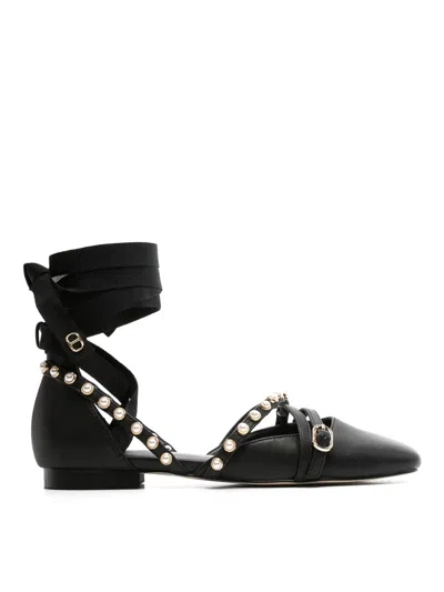 Twinset Tied Ballerina Shoes In Black