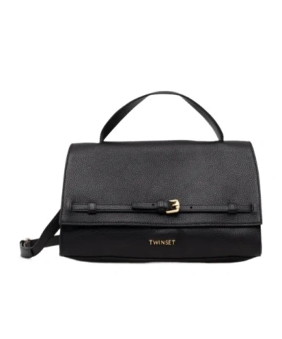 Twinset Flip Medium Shoulder Bag In Black