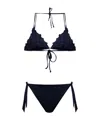 Twinset Floral-appliqué Bikini Set In Blue