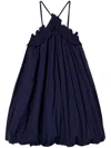 Twinset Kleid Mit Blumenapplikation In Blau