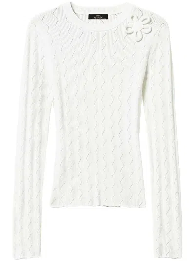 Twinset Floral-appliqué Jumper In White
