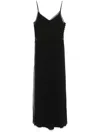 Twinset Black Long Sleeveless Dress With V Neck In Black