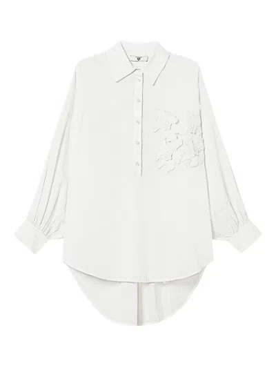 Twinset Floral-appliqué Shirt In White