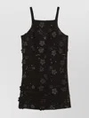 Twinset Boucl Short Dress With Embroidery In Black