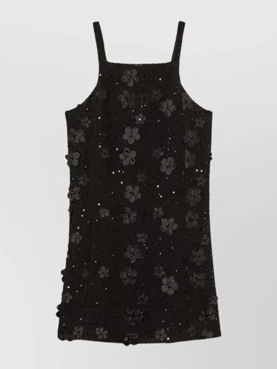 TWINSET FLORAL APPLIQUÉ SLEEVELESS MINI DRESS