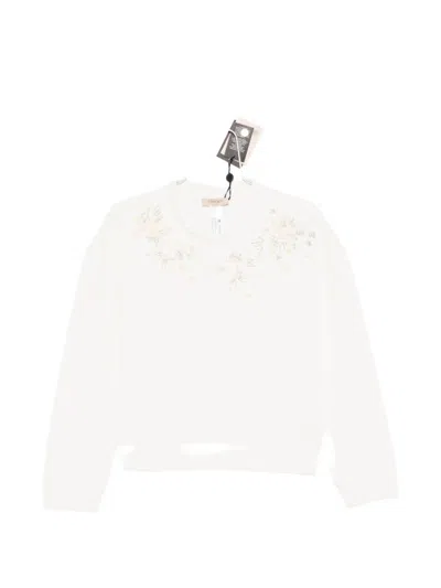 Twinset Floral-appliqué Sweater In Neutral