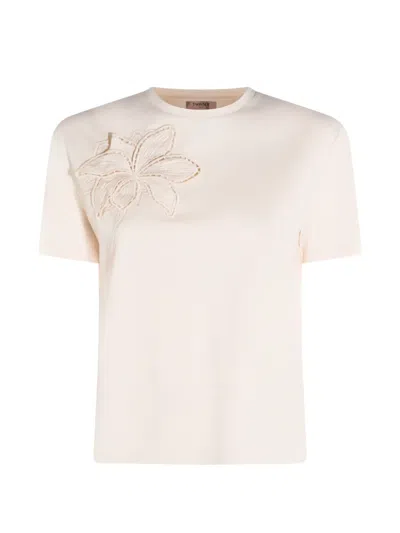 Twinset Floral Appliqué T-shirt In Red