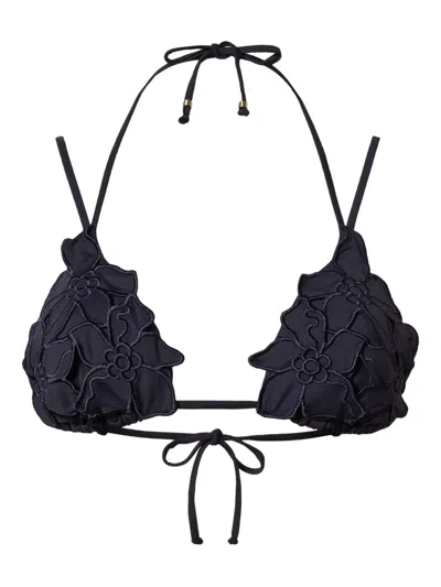 Twinset Floral-appliqué Triangle Bikini Top