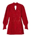 Twinset Twin-set Mini Dress With Intricate Lace In Red