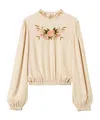 Shop Twinset Floral-embroidered Blouse