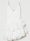 Twinset Floral-embroidered Organza Mini Dress In White
