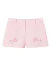 Twinset Floral-embroidered Short In 粉色