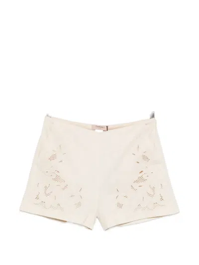 Twinset Floral-embroidery Shorts In Multi