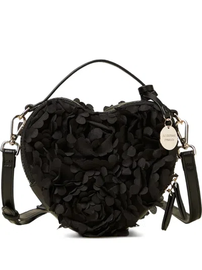 Twinset Floral Heart Tote Bag In Black