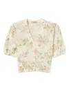 Shop Twinset Floral-jacquard Cardigan In Nude
