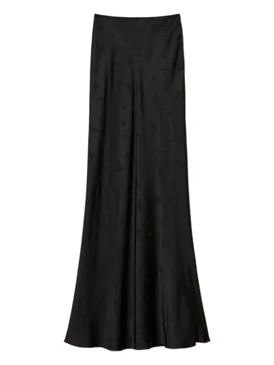 Twinset Floral-jacquard Maxi Skirt In Black