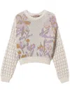 Twinset Jacquard Floral Jumper In White