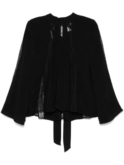 Twinset Floral-lace Blouse In Black