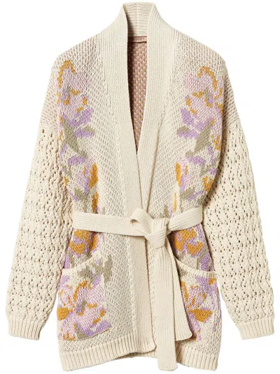 Twinset Floral-motif Cardigan In White