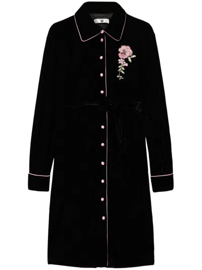 Twinset Floral-motif Nightdress In Black