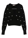 Twinset Floral-pattern Cardigan In Black