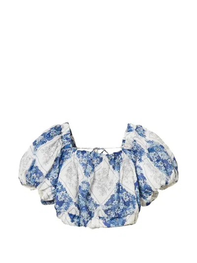 Twinset Floral-print Blouse In Blue