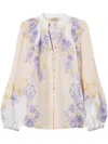 Twinset Floral-print Blouse In Neutrals