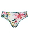 Twinset Brazilian Bikini Bottom With Floral Print In 白色
