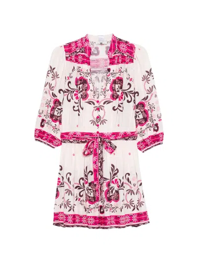 Twinset Floral-print Button-fastening Midi Dress In Multi