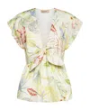 Twinset Floral-print Cap-sleeves Blouse In White