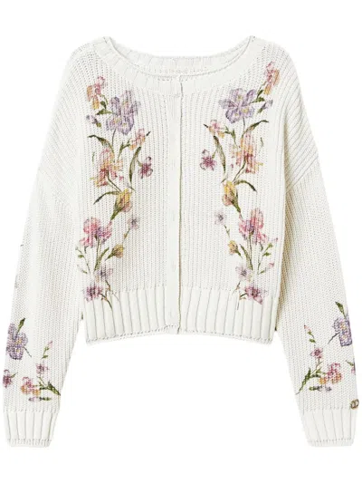 Twinset Floral-print Cardigan In White