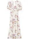 Twinset Floral-print Crepe Dress In Weiss