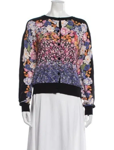 Pre-owned Twinset Floral Print Crew Neck Sweater In White