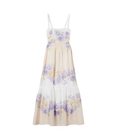 TWINSET TWINSET FLORAL-PRINTED TIERED SLEEVELESS DRESS