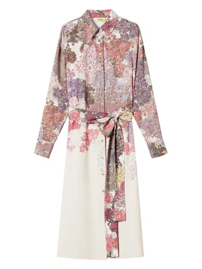 Twinset Floral-print Dress In Neutrals