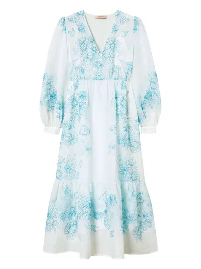Twinset Floral-print Dress In White