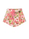 Twinset Floral-print High-waisted Shorts In Pink