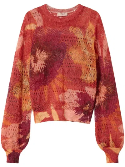 Twinset Floral-print Jumper In 橘色