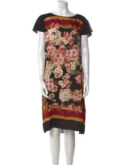 Pre-owned Twinset Floral Print Knee-length Dress In Multi