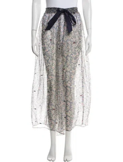 Pre-owned Twinset Floral Print Long Skirt In Multicolor