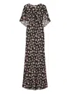 Twinset Floral-print Maxi Dress In Black