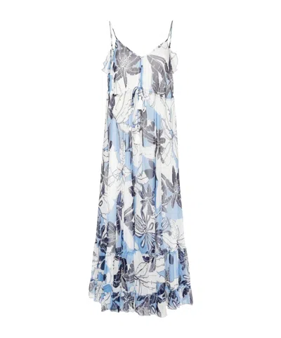 Twinset Floral-print Maxi Dress In Pink