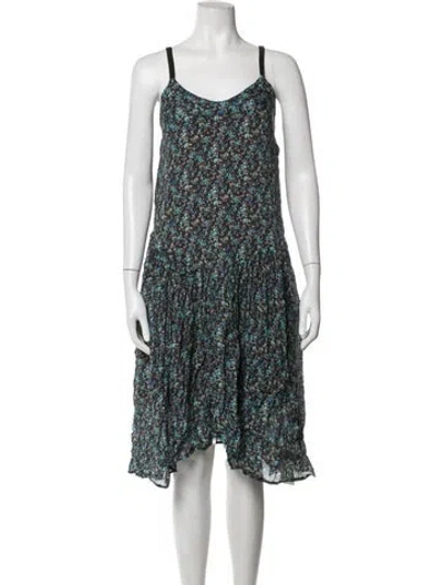 Pre-owned Twinset Floral Print Midi Length Dress In Grey