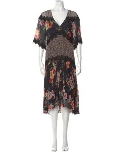 Pre-owned Twinset Floral Print Midi Length Dress In Multi