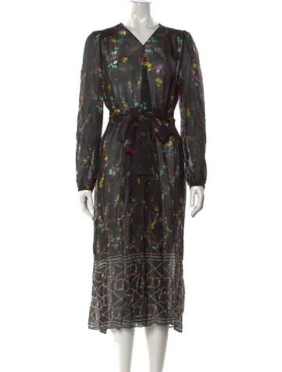 Pre-owned Twinset Floral Print Midi Length Dress In Multicolor