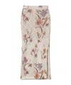 Twinset Floral-print Midi Skirt In Nude