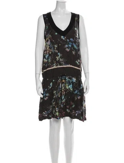 Pre-owned Twinset Floral Print Mini Dress In Multicolor