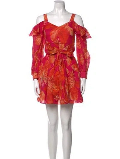 Pre-owned Twinset Floral Print Mini Dress In Orange