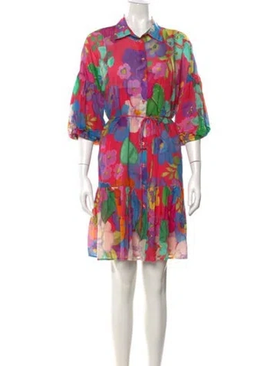 Pre-owned Twinset Floral Print Mini Dress In Pink