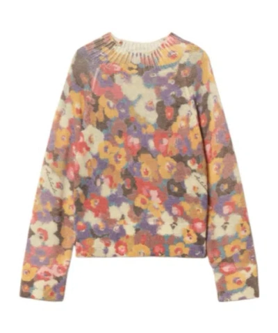 TWINSET FLORAL-PRINT MOCK-NECK SWEATER